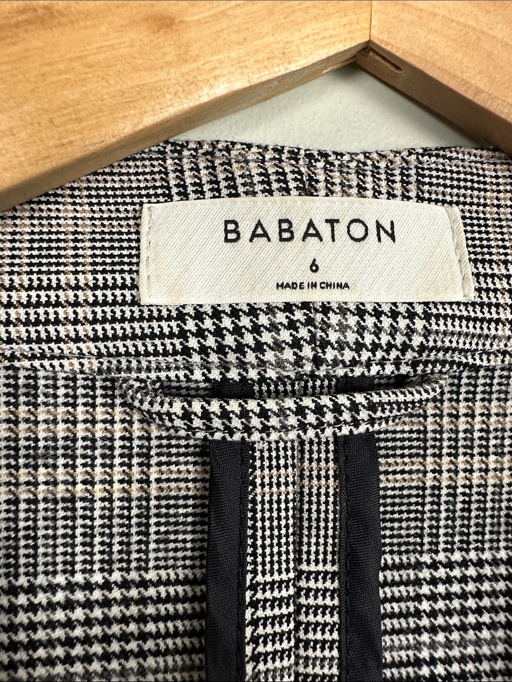Babaton plaid houndstooth open blazer power black white cream business casual - Picture 2 of 8